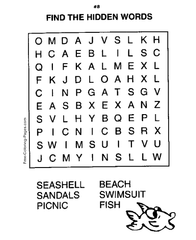 Printable word search puzzles