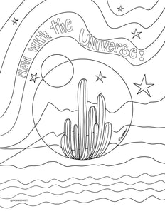 Think happy be happy digital printable coloring book â