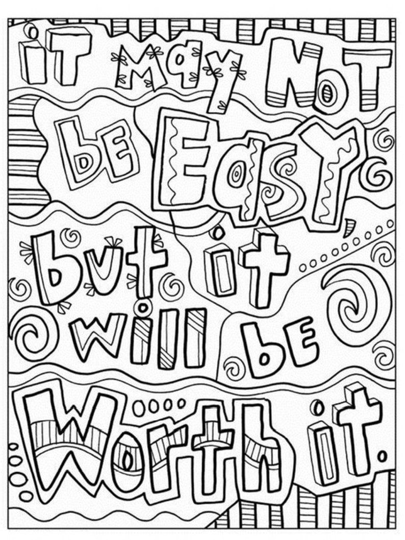 Page believe in yourself adult coloring book printable digital download