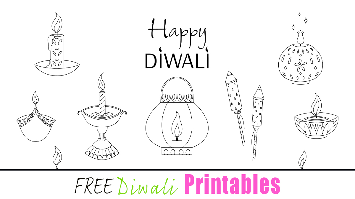 Free diwali printables colouring pages for kids