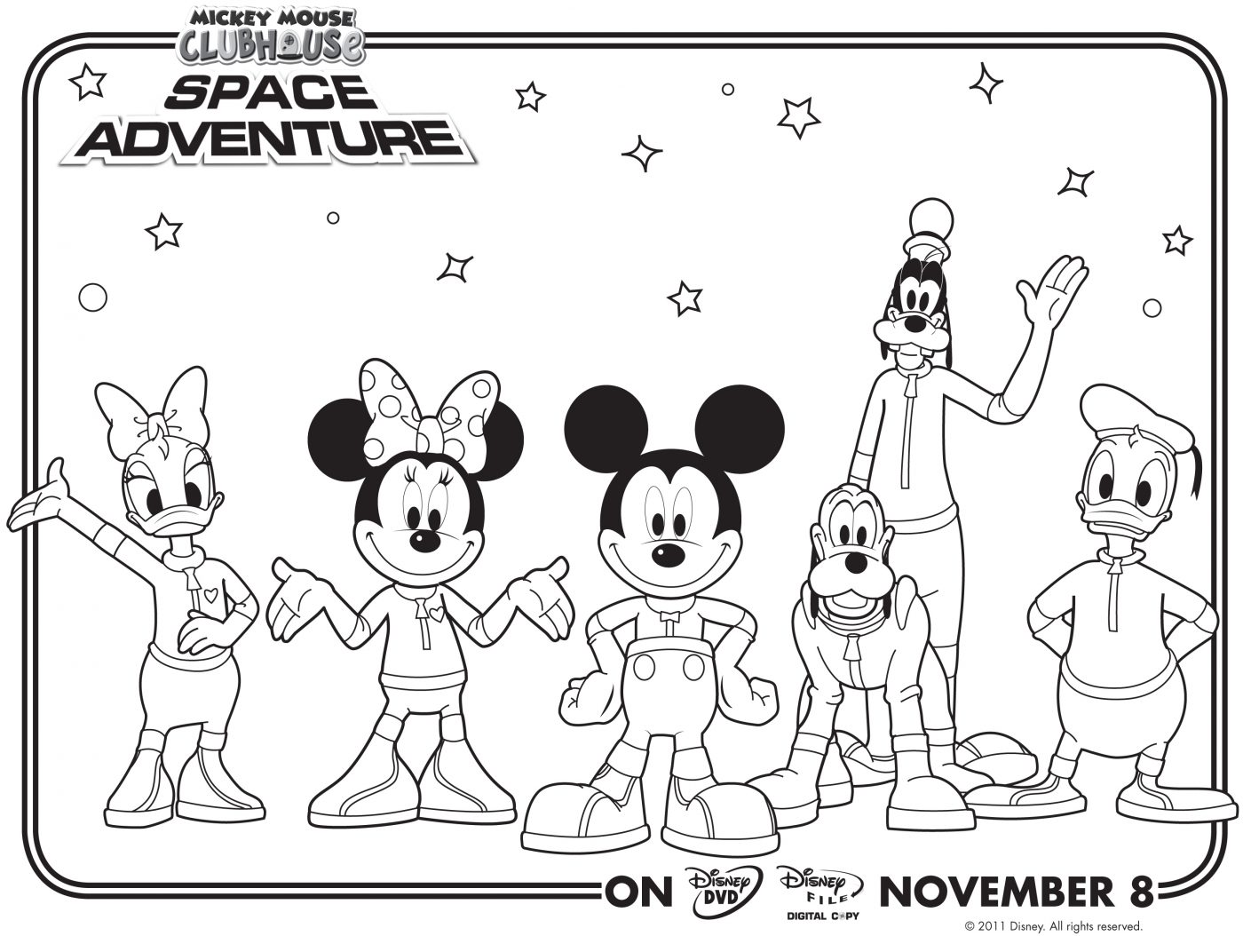 Mickey mouse clubhouse space adventure coloring page