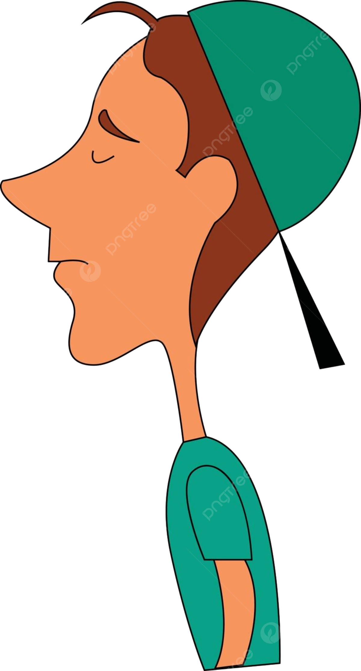 Illustration of a man wearing a cap in vector or color format vector blue drawing shirt png and vector with transparent background for free download