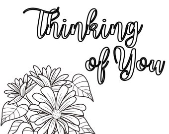 Thinking of you printable coloring sheet