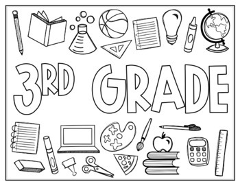 Back to school coloring page st through th grade editable tpt