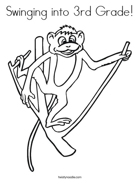 Swinging into rd grade coloring page