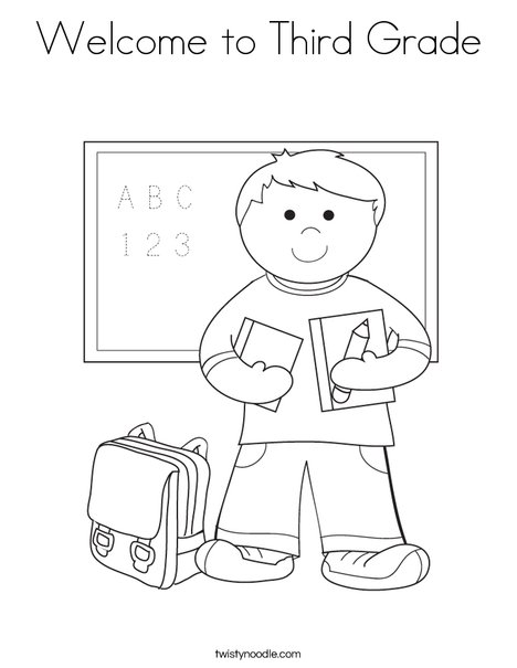 Wele to third grade coloring page