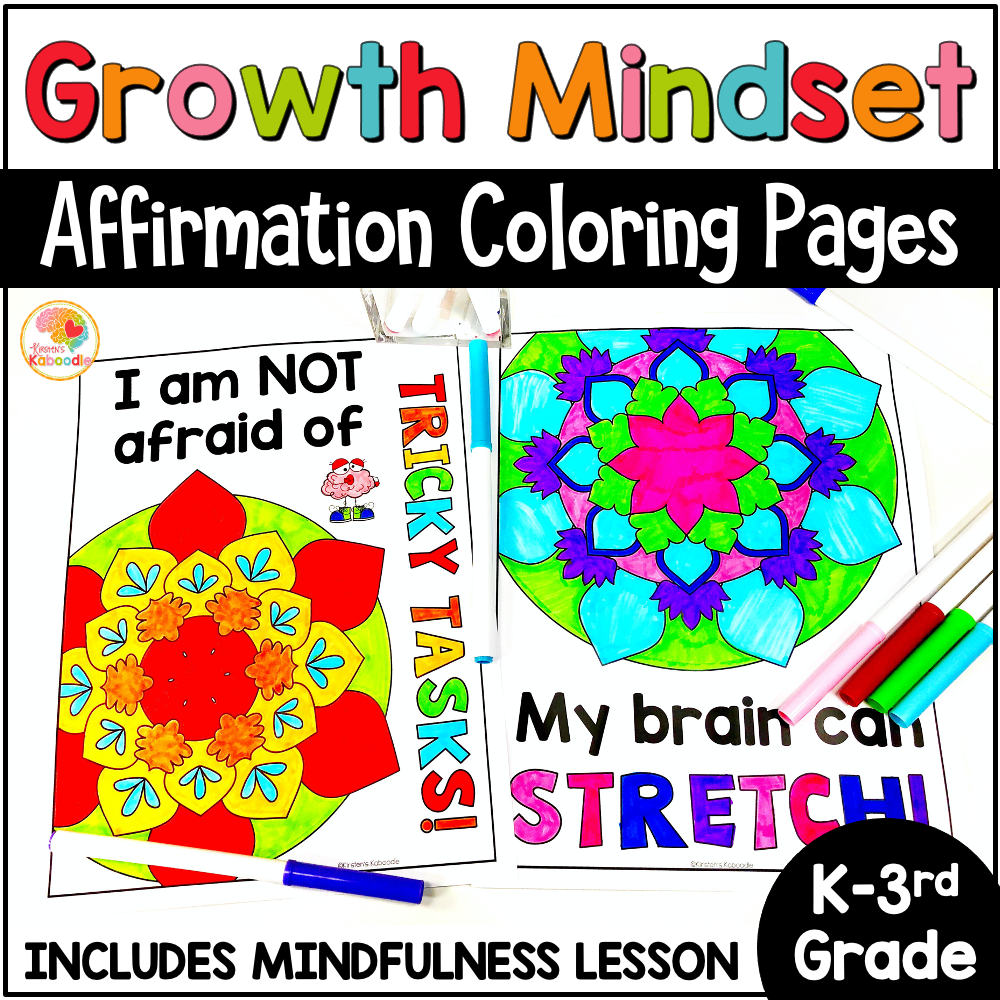 Growth mindset coloring posters positive affirmations for kids