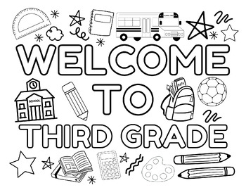 Wele to third grade coloring pages coloring sheet back to school