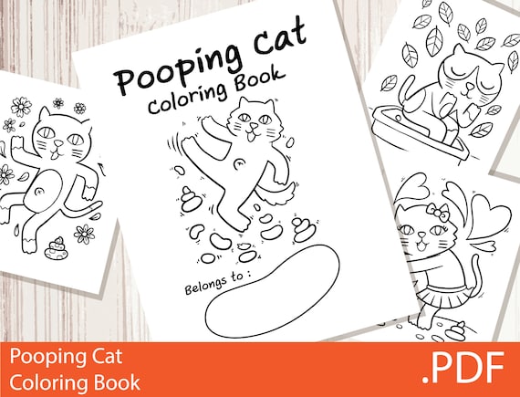 Kdp coloring book pooping cat coloring book pdf printable activity book for amazon kdp interior template low content books