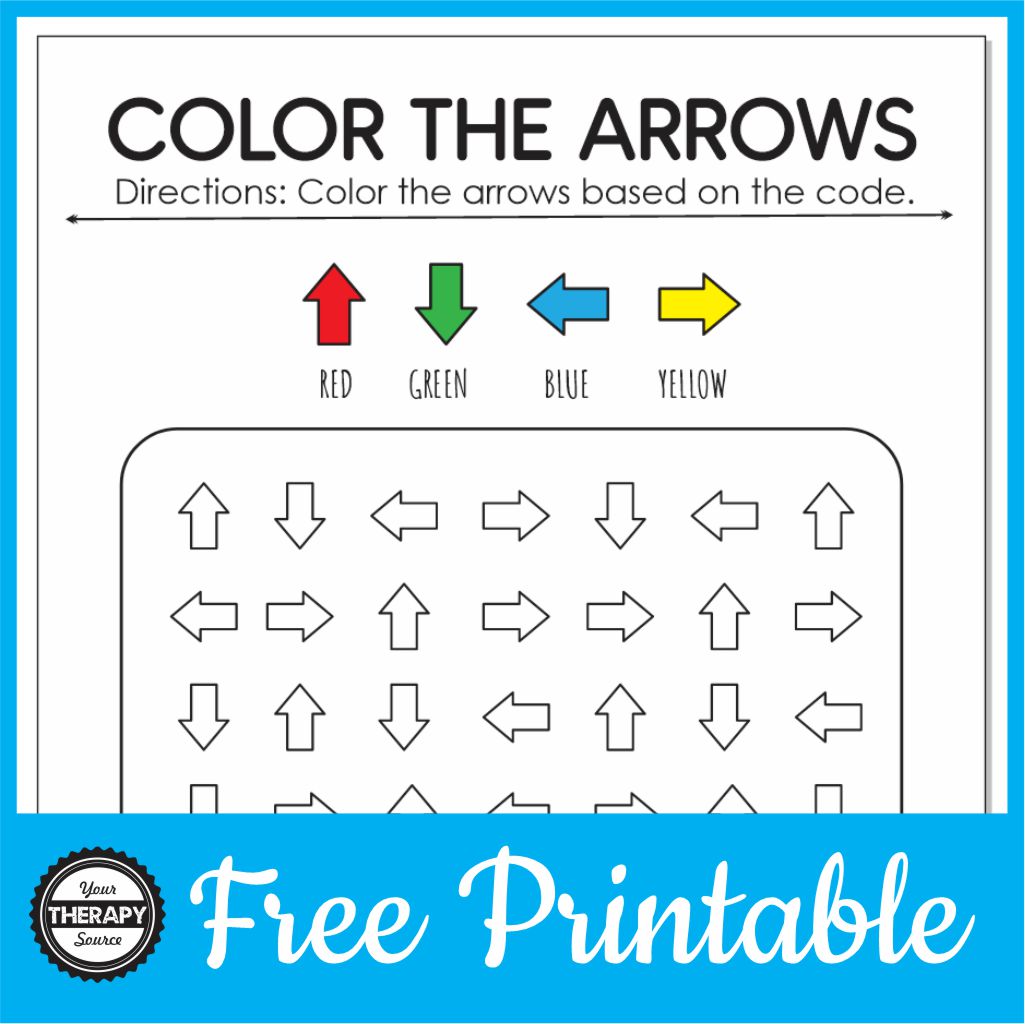 Color the arrows pdf worksheet freebie