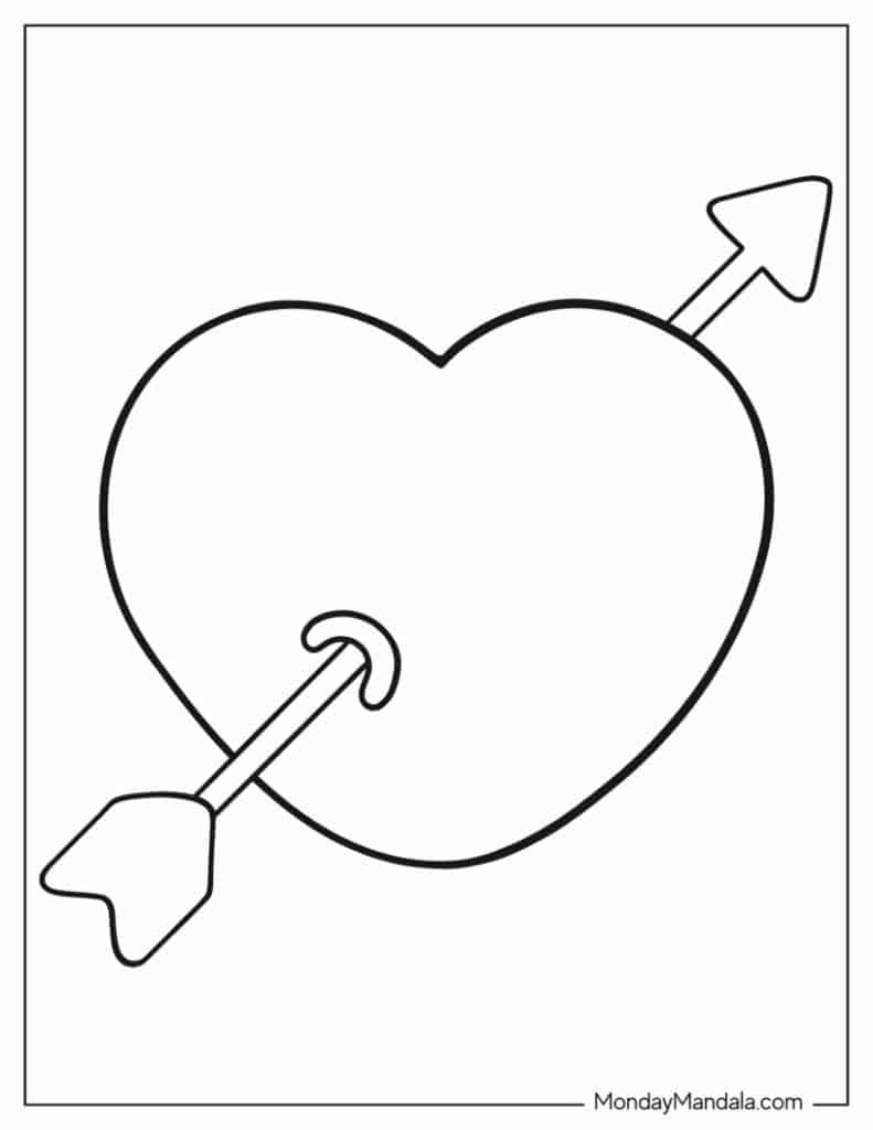 Heart coloring pages free pdf printables