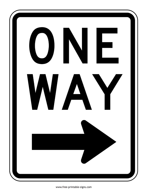 Printable one way sign â free printable signs