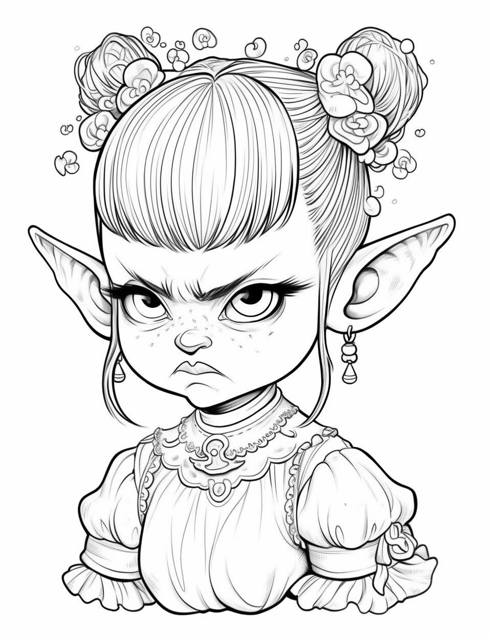 Stunning elf coloring pages for kids and adults