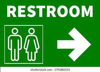 Restroom signage arrow right side free stock illustration