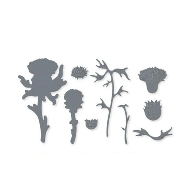 New catalog thistle blossom clear stamp set and words metal cutting die scrapbook greeting card making