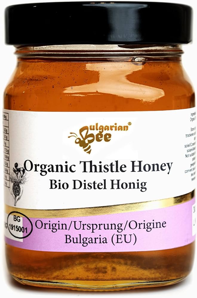 G organic raw cardoon thistle blossom bee honey wild thistle meadows grocery