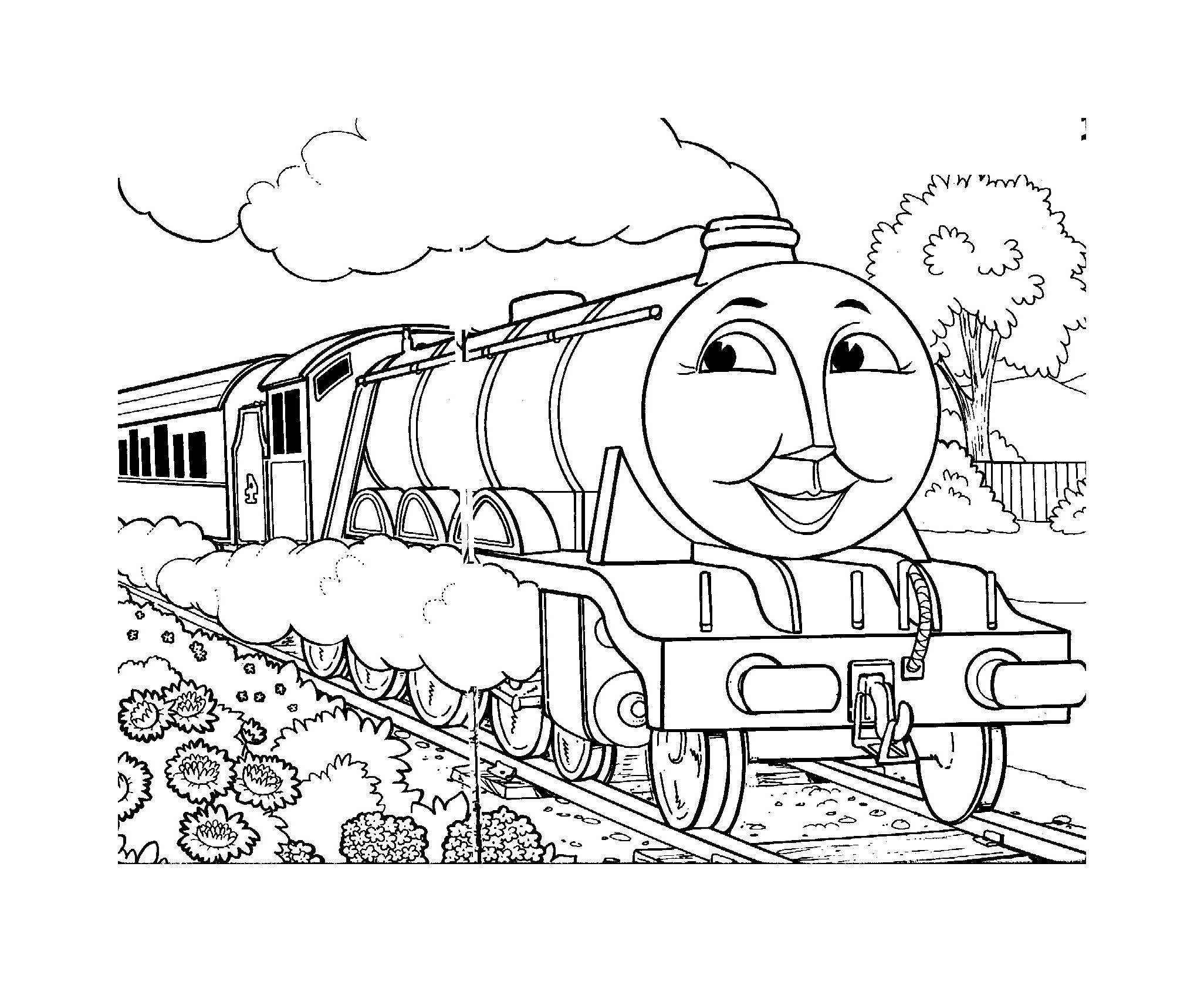 Printable coloring pages of thomas and his friends for children