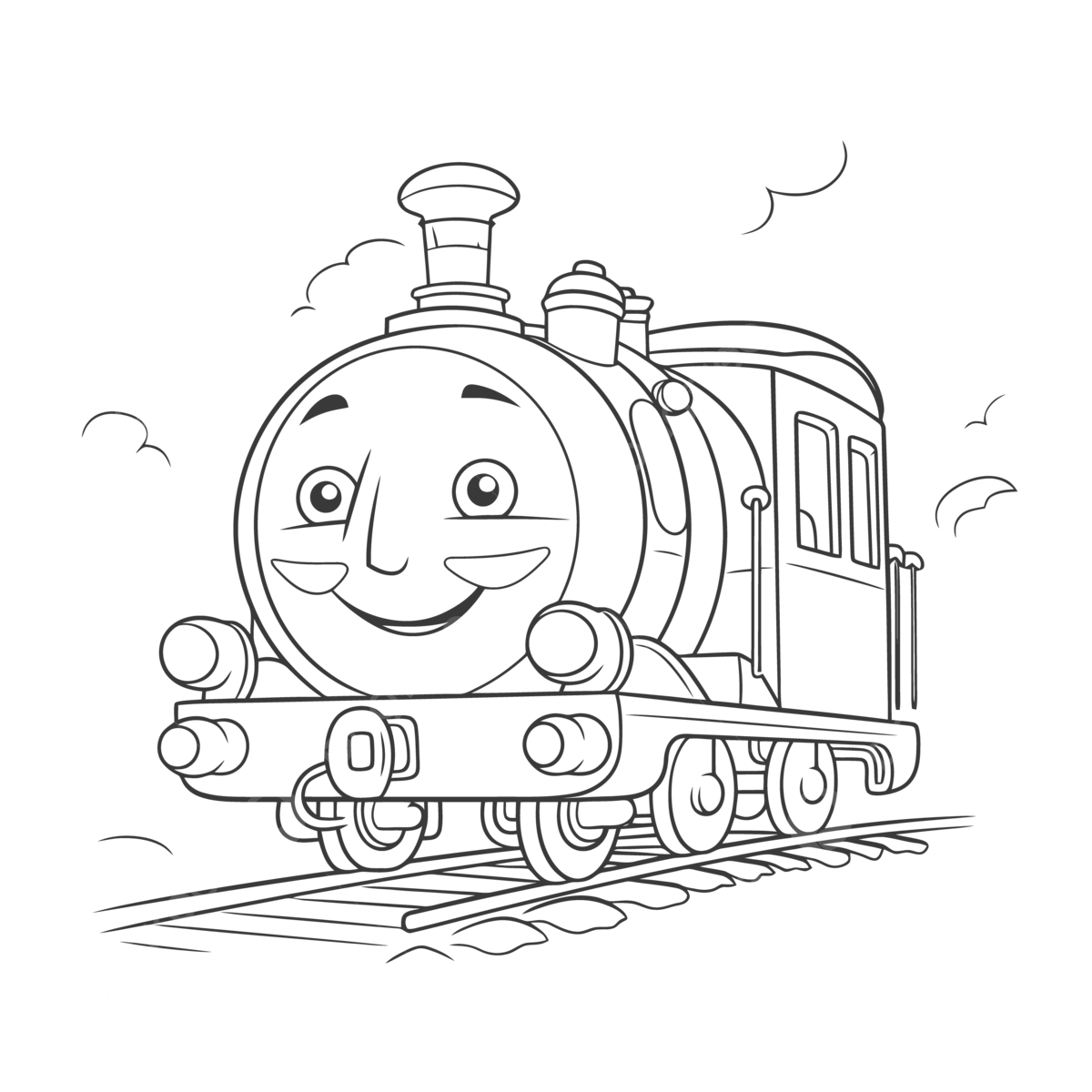 Cartoon thomas and friends train coloring page outline sketch drawing vector car drawing cartoon drawing train drawing png and vector with transparent background for free download