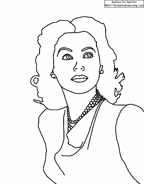 Hedy lamarr coloring page