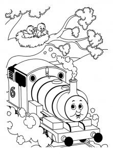 Coloring of thomas and his friends for children