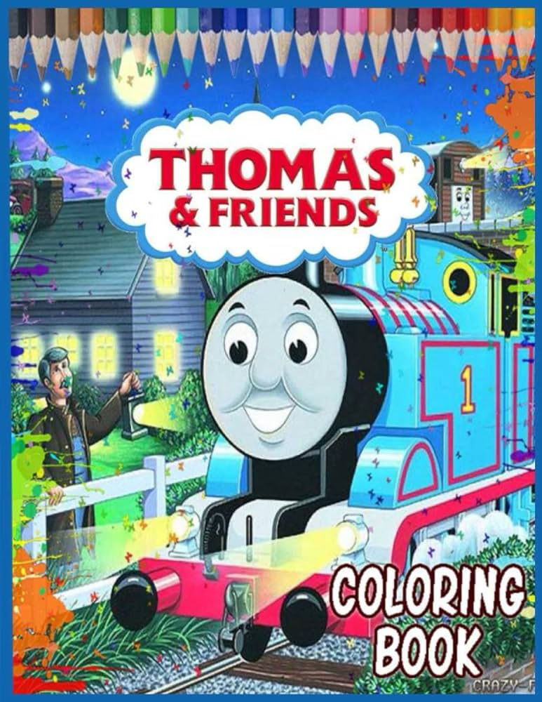 Thomas the tank engine and friends coloring book premium illustration pages to color with one sided coloring pages about characters and iconic scenes for kids toddlers fagripi books