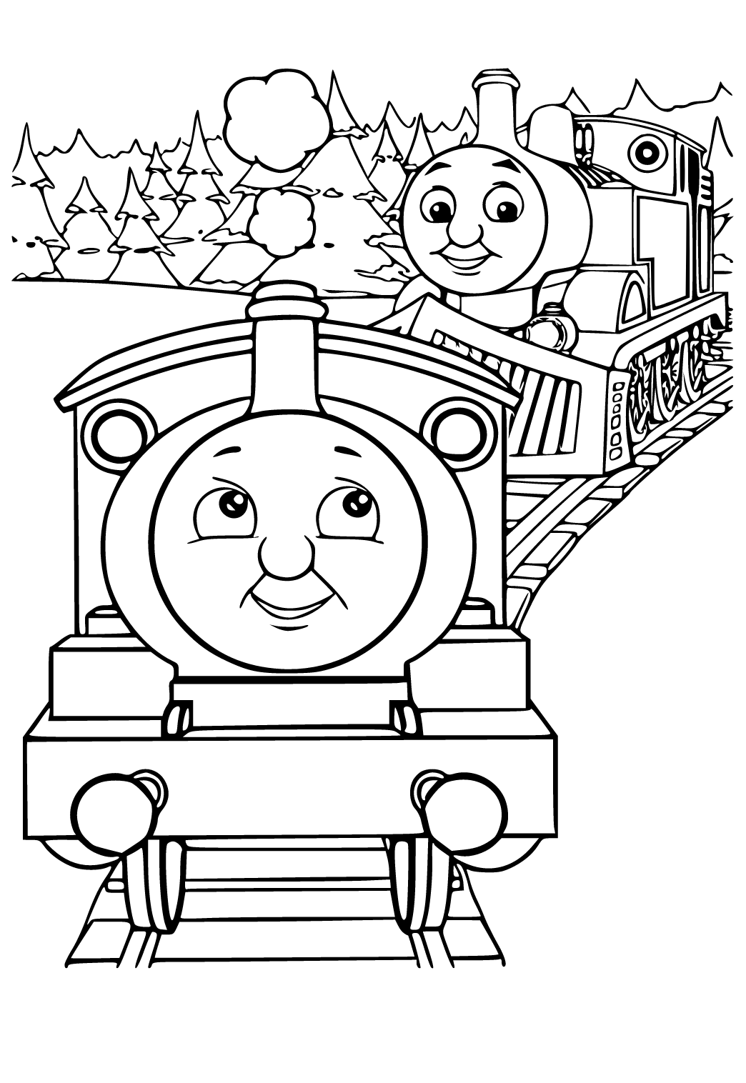 Free printable thomas the train friends coloring page for adults and kids
