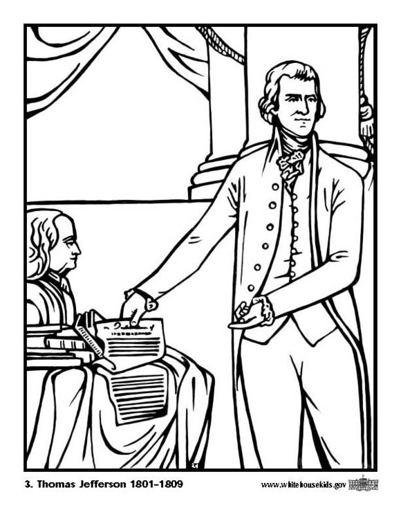 Coloring page thomas jefferson