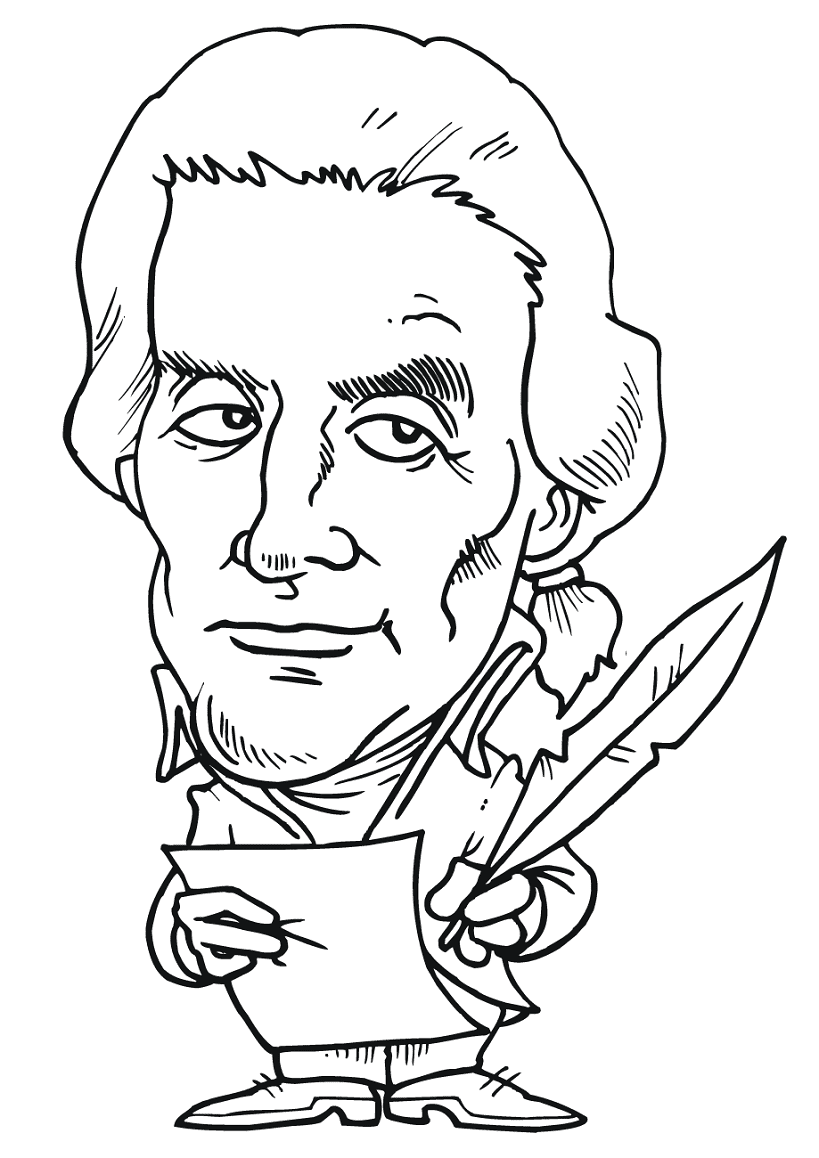 Thomas jefferson coloring pages printable for free download