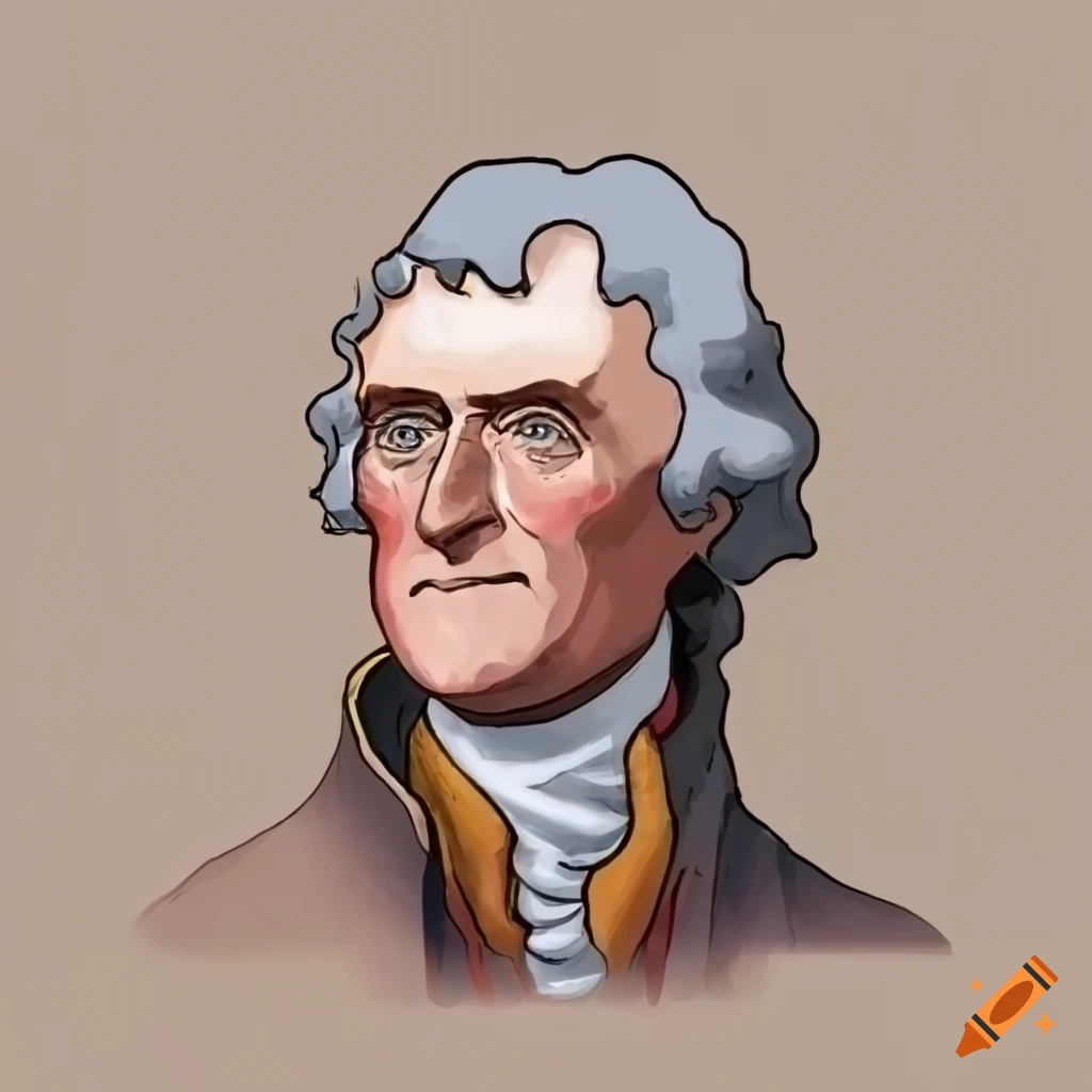 A simple drawing of thomas jefferson on