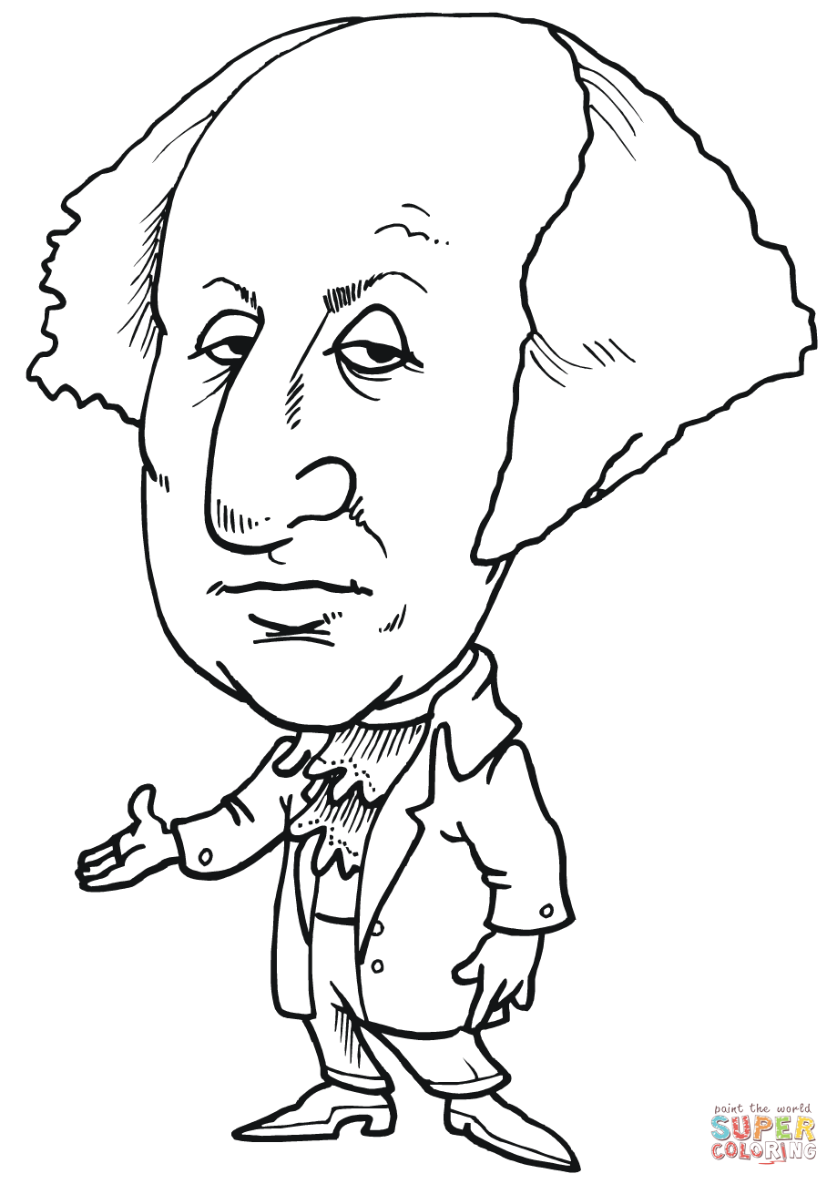 George washington caricature coloring page free printable coloring pages