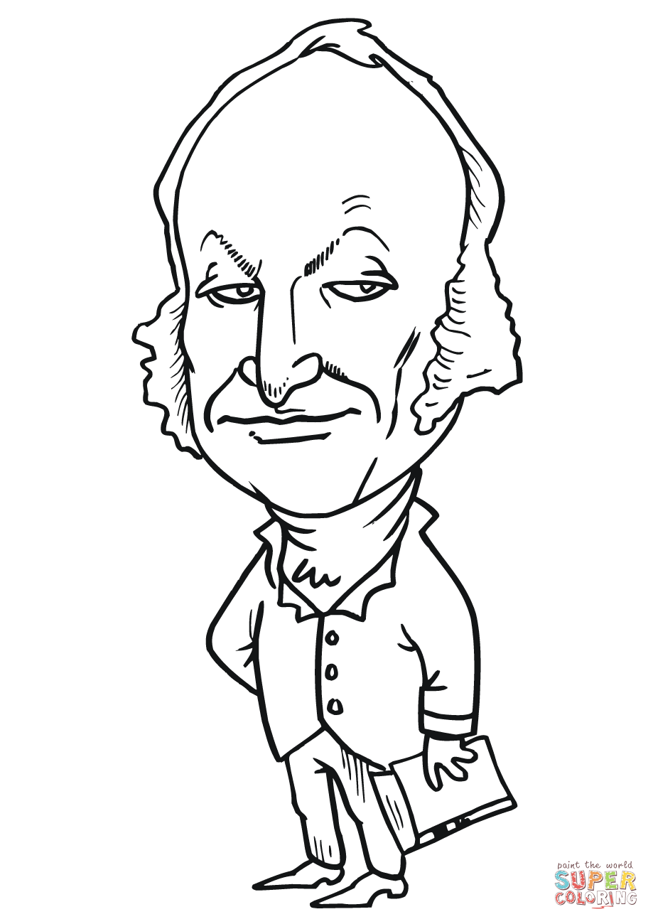 John quincy adams caricature coloring page free printable coloring pages
