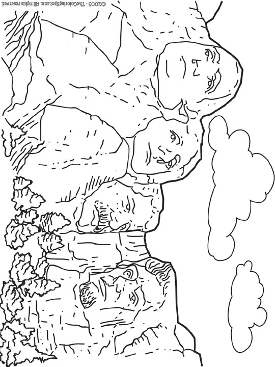 Mt rushmore coloring page audio stories for kids free coloring pages colouring printables