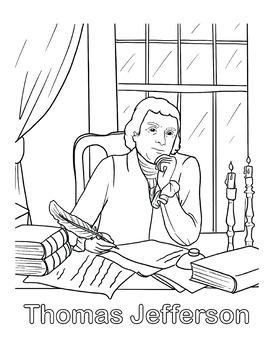 Thomas jefferson coloring and activity book pages