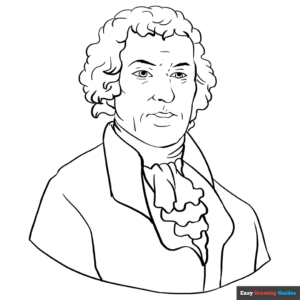 Thomas jefferson coloring page easy drawing guides