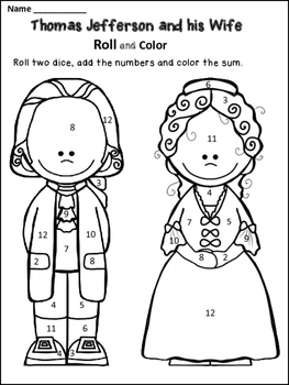 Free thomas jefferson coloring page by danas wonderland tpt