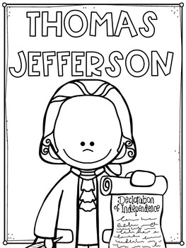 Thomas jefferson flip book plus colored poster student coloring page