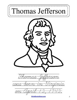 Thomas jefferson coloring book