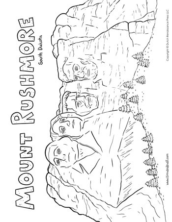 Mount rushmore coloring page â tims printables