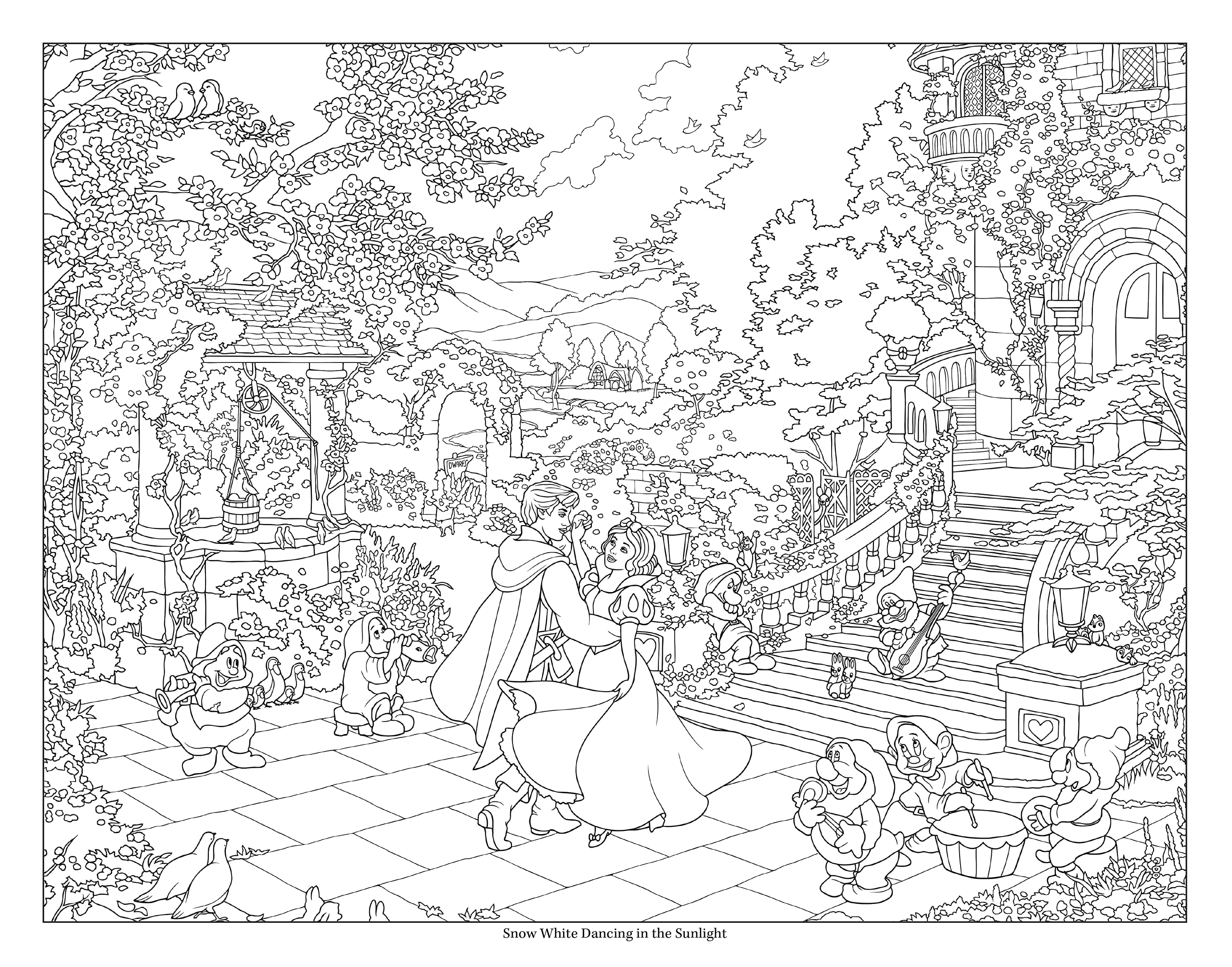 Disney dreams collection thomas kinkade studios disney princess coloring poster â