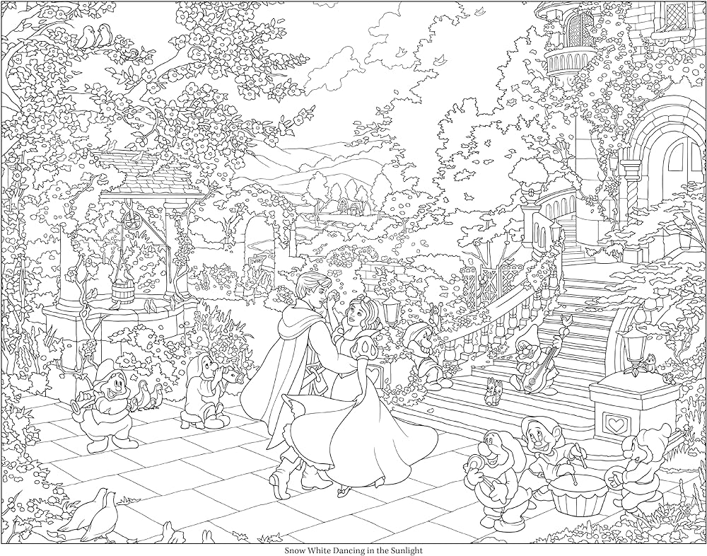 Disney dreams collection thomas kinkade studios disney princess coloring poster book kinkade thomas books