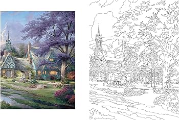 Posh adult coloring book thomas kinkade designs for inspiration relaxation posh coloring books volume kinkade thomas books