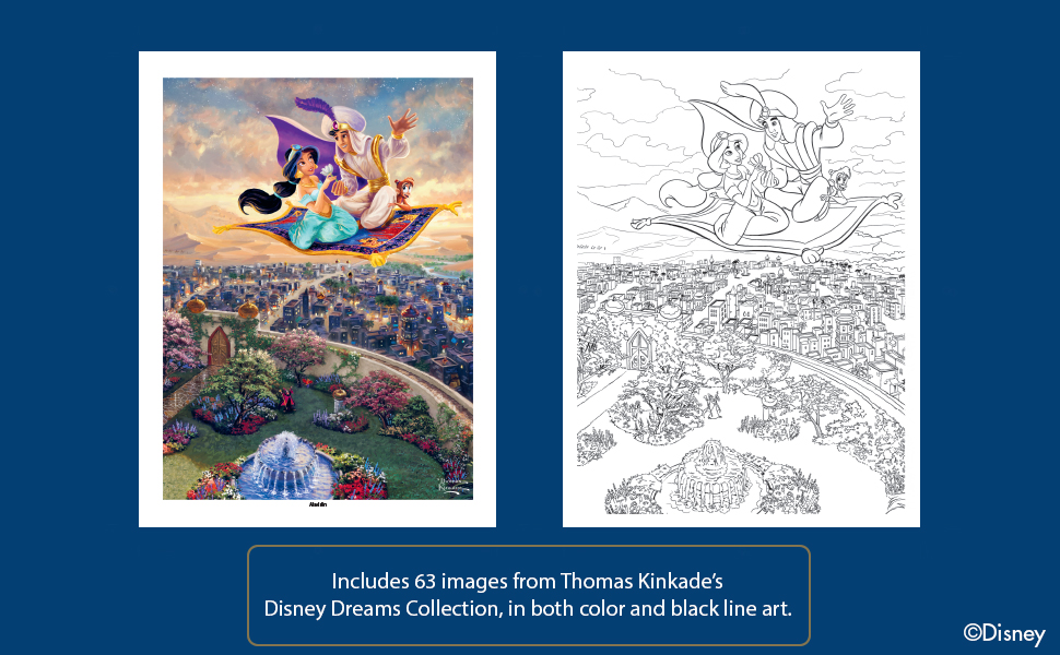 Disney dreams collection thomas kinkade studios coloring book kinkade thomas thomas kinkade studios books