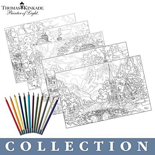 Officially licensed thomas kinkade artistic louring set kit llection thomas kinkade artistic escapes louring kit llection