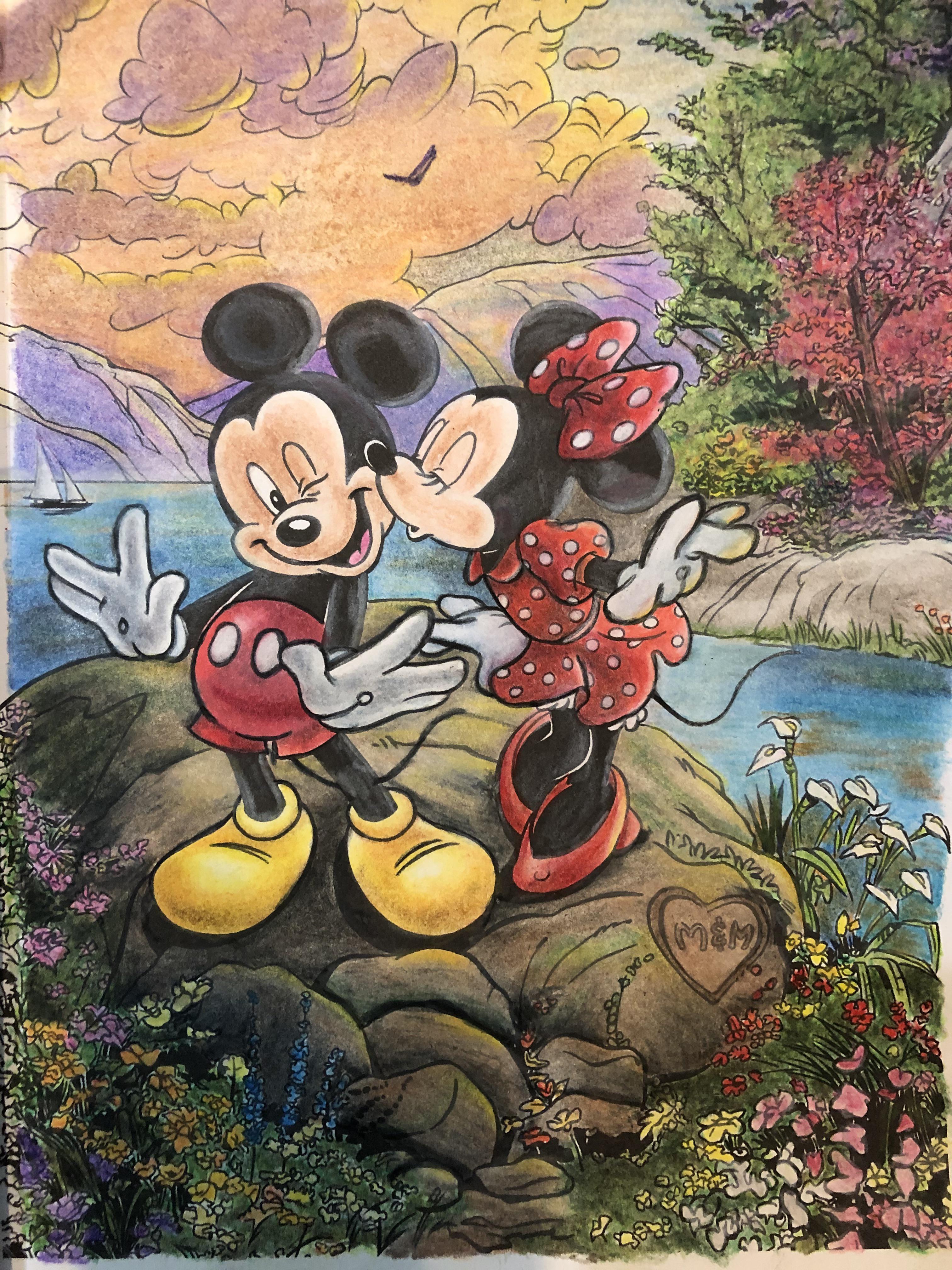 Finally finished a colored pencil work out of a thomas kinkade disney coloring book rdisney