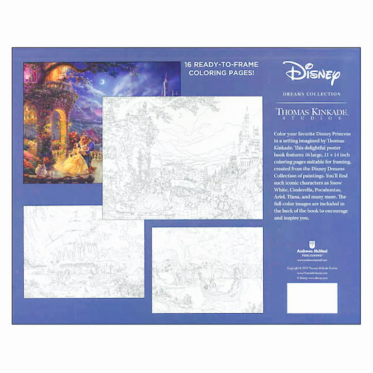 Disney dreams collection thomas kinkade studios disney princess coloring poster paperback