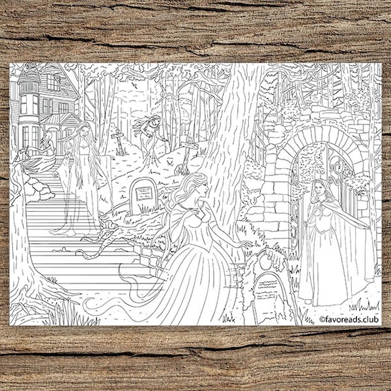 Ghosts printable adult coloring page from favoreads