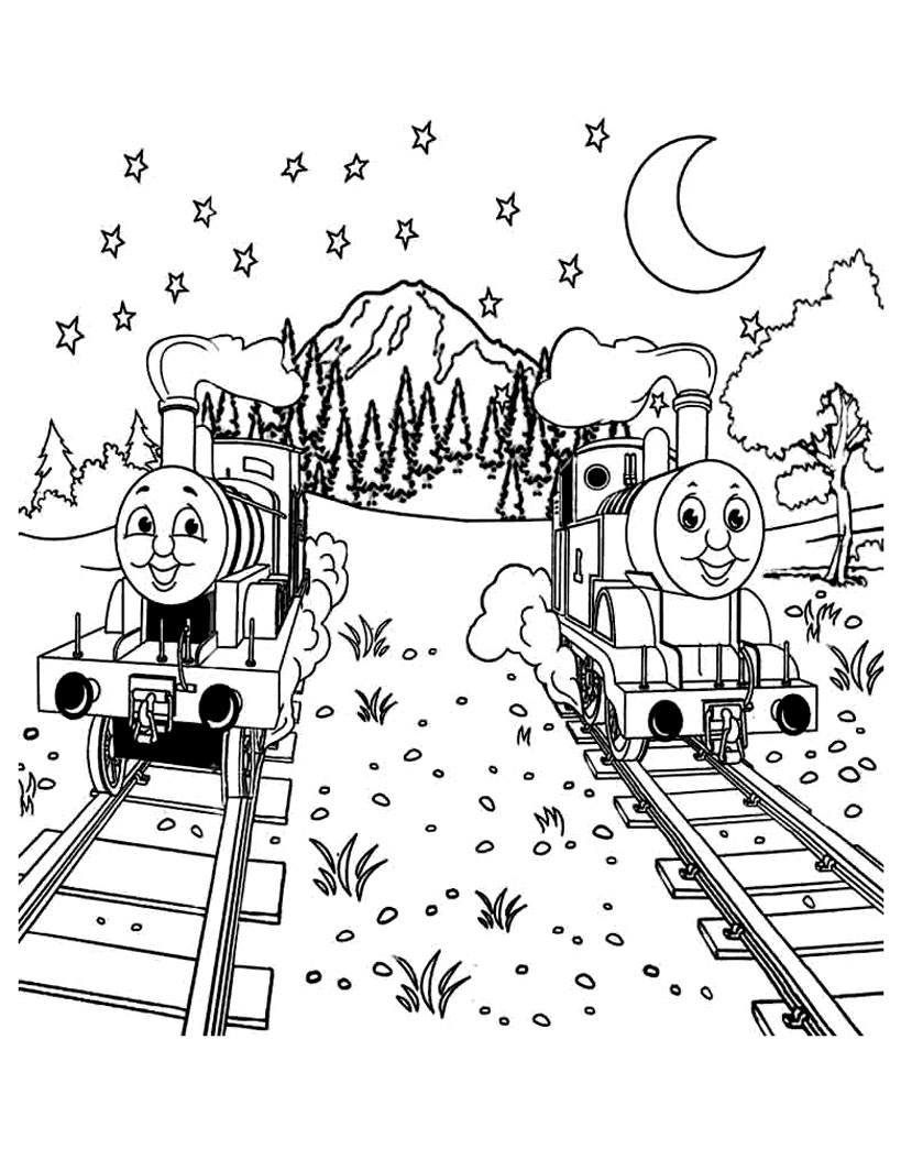 Printable coloring pages of thomas and his friends for children