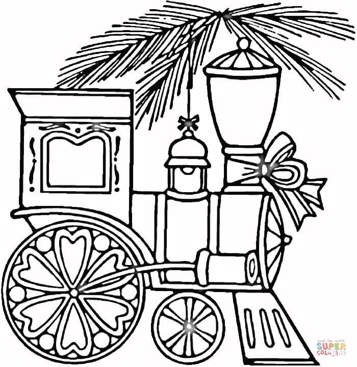 Christmas train coloring page free printable coloring pages