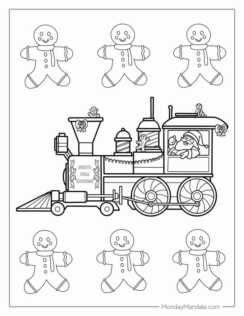 Train coloring pages free pdf printables