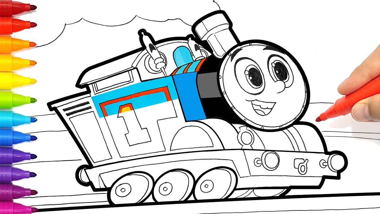 Thomas friends all engines go thomas train drawing and coloring pages tim tim tv